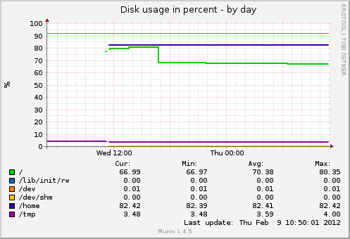 Disk usage in percent