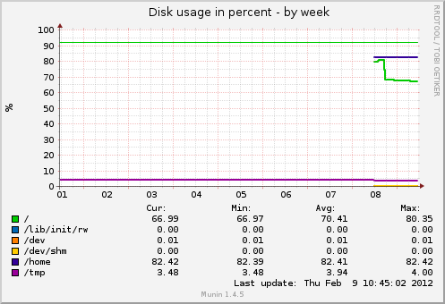 Disk usage in percent