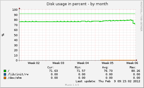 Disk usage in percent