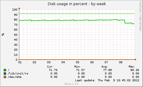 Disk usage in percent