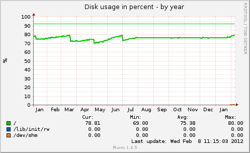 Disk usage in percent
