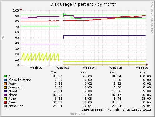 Disk usage in percent