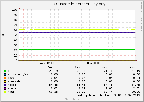Disk usage in percent